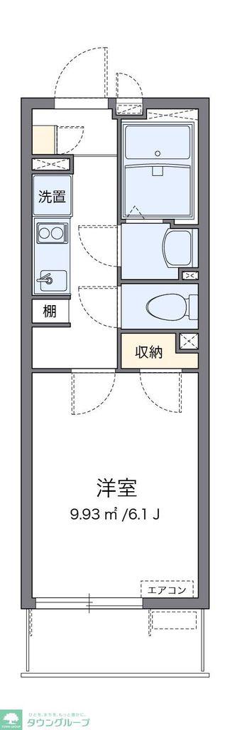 クレイノMIRAI(1K/2階)の間取り写真