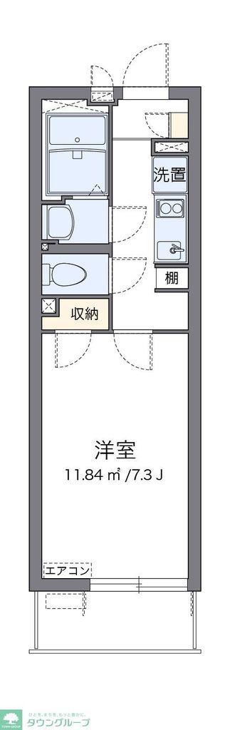 クレイノ陸王(1K/1階)の間取り写真