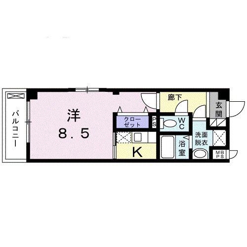 エクセレント(ワンルーム/2階)の間取り写真