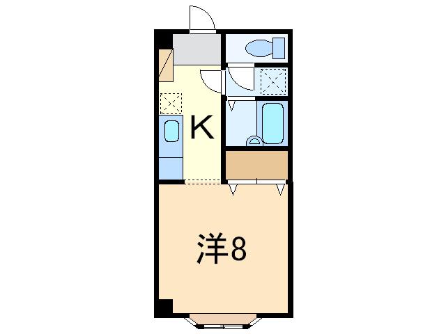 ハイツリリーフII(1K/1階)の間取り写真