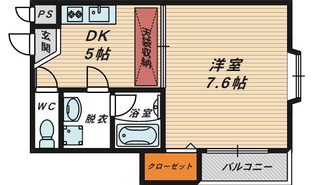 アゼリアマンション(1DK/3階)の間取り写真