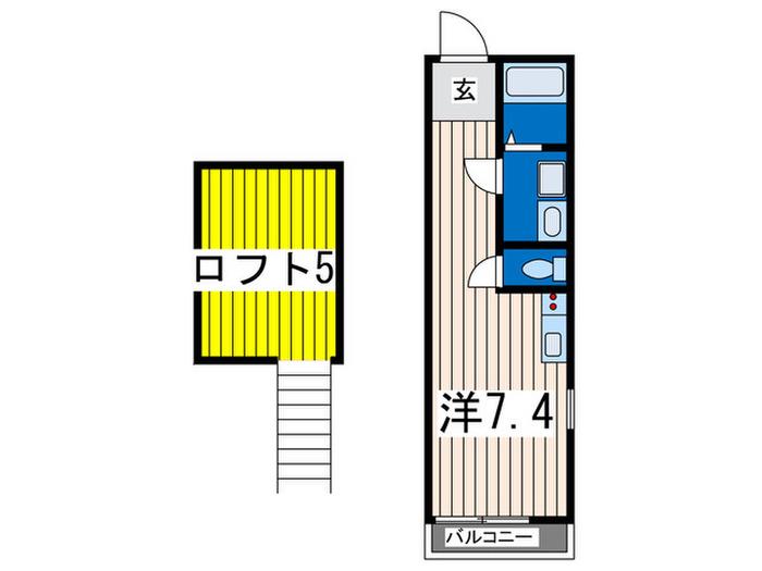 GOLD LAGOON II(ワンルーム/2階)の間取り写真