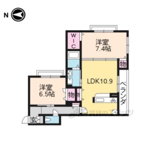 栗栖 KITAYAMA(2LDK/3階)の間取り写真