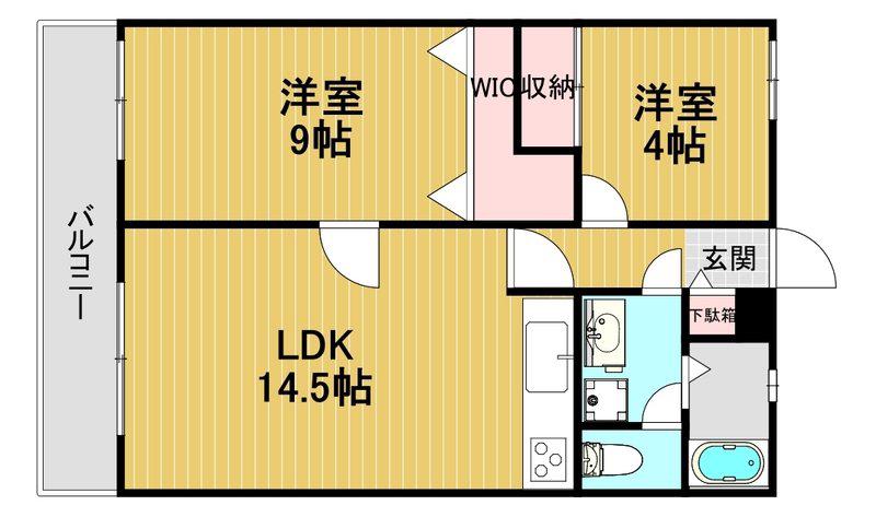 ST百道スイーツ(2LDK/5階)の間取り写真