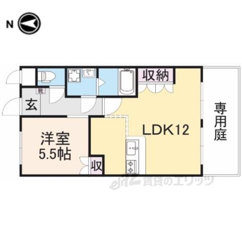 グッドラック(1LDK/1階)の間取り写真