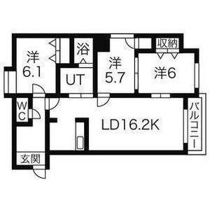 ピュア元町(3LDK/8階)の間取り写真