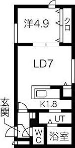 CLAVIS(1LDK/2階)の間取り写真