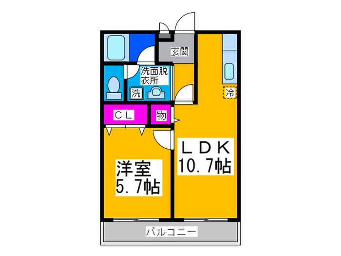 カンターレ鴬谷I番館(1LDK/2階)の間取り写真