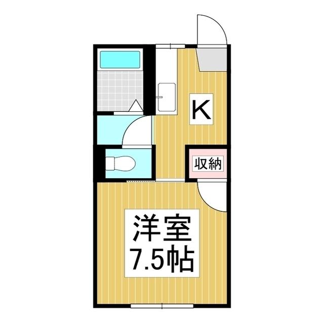 フレグランスコンフォート(1K/2階)の間取り写真