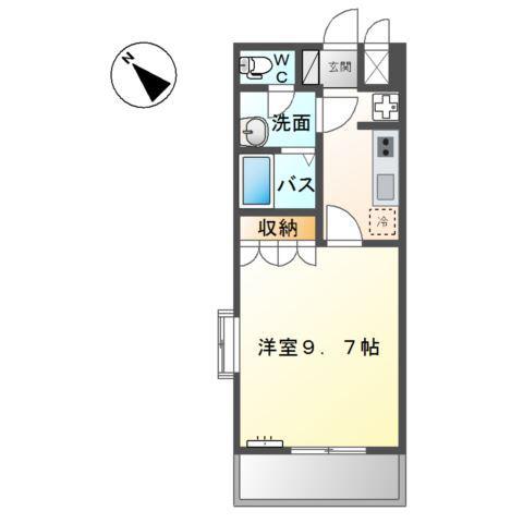 ジャルディニエールA(1K/2階)の間取り写真