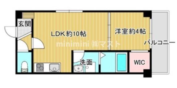 RAFFINE大阪九条(1LDK/4階)の間取り写真