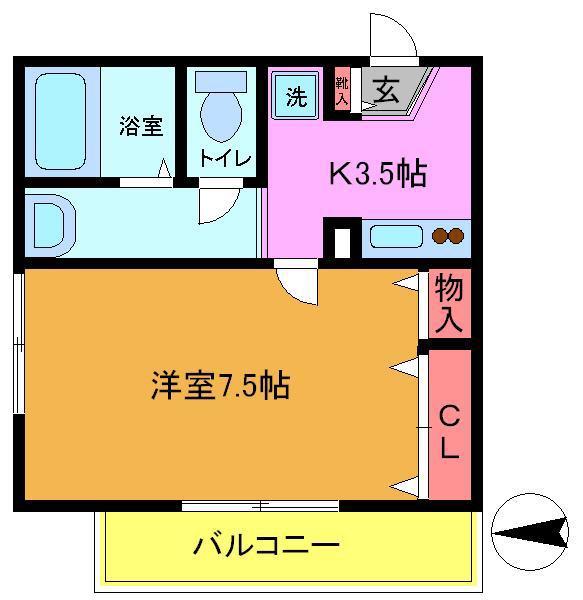 アーバンプラザ(1K/3階)の間取り写真