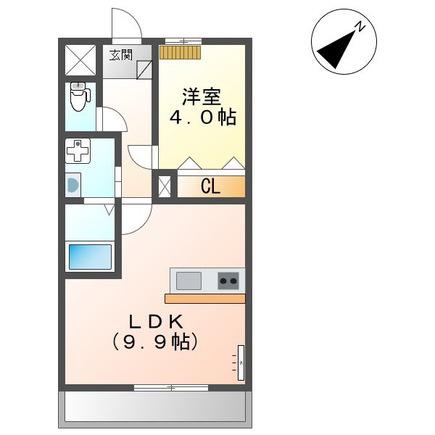 LUXE(1LDK/1階)の間取り写真