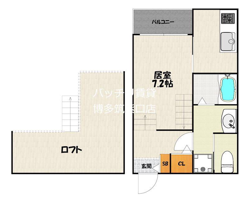 MAISON DE AMBER 井尻(1K/1階)の間取り写真