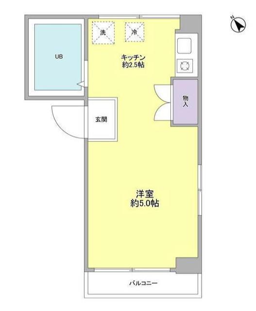 ノイエハイム高津(1K/3階)の間取り写真