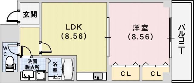 プラネットフィールド神戸(1LDK/5階)の間取り写真