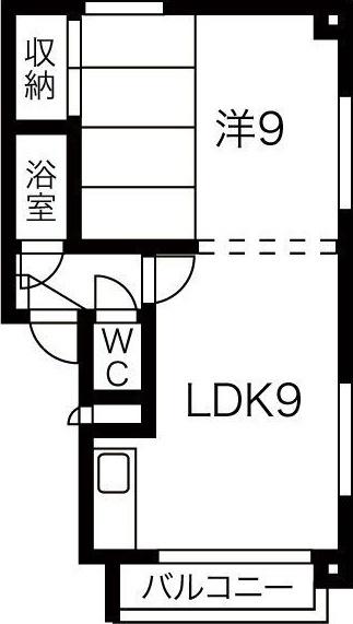 三友ハイツ(1LDK/3階)の間取り写真