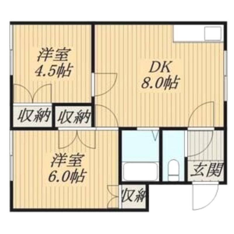 KS・マンション(2LDK/1階)の間取り写真