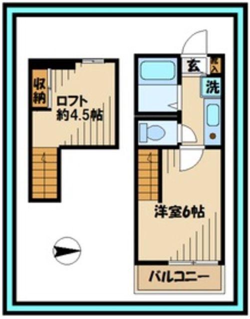 ショコラIII(1K/1階)の間取り写真