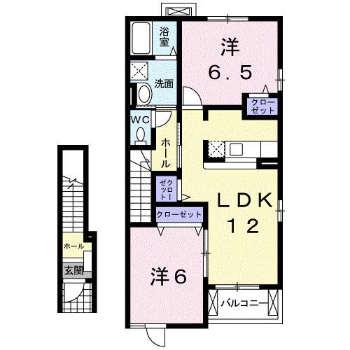 メゾン コリーヌIII(2LDK/2階)の間取り写真