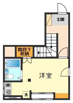細田1丁目ハウス(ワンルーム/1階)の間取り写真