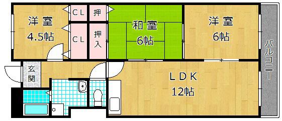 AUTUMN HILL(3LDK/2階)の間取り写真