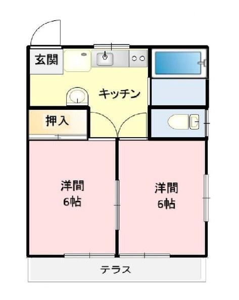 メゾンコンフォート(2K/1階)の間取り写真