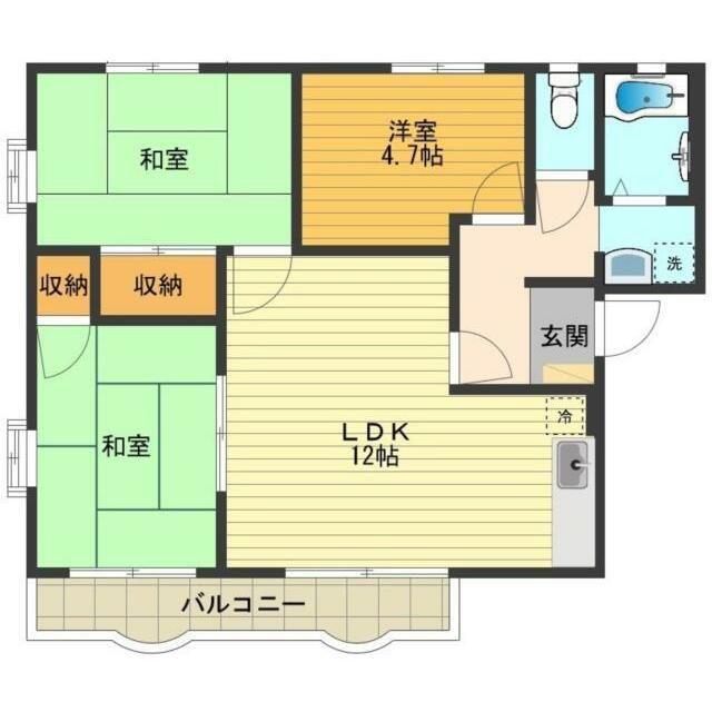 ラ・シャマード(3LDK/1階)の間取り写真
