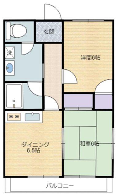 レーニア(2DK/1階)の間取り写真