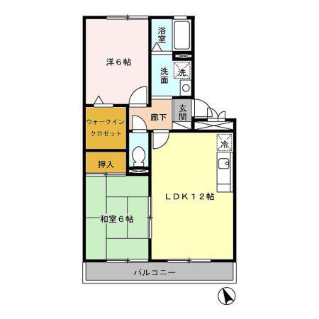 エクセレント高橋(2LDK/3階)の間取り写真