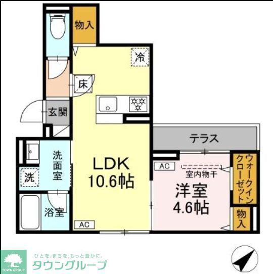 ヴェルレガーロ(1LDK/3階)の間取り写真