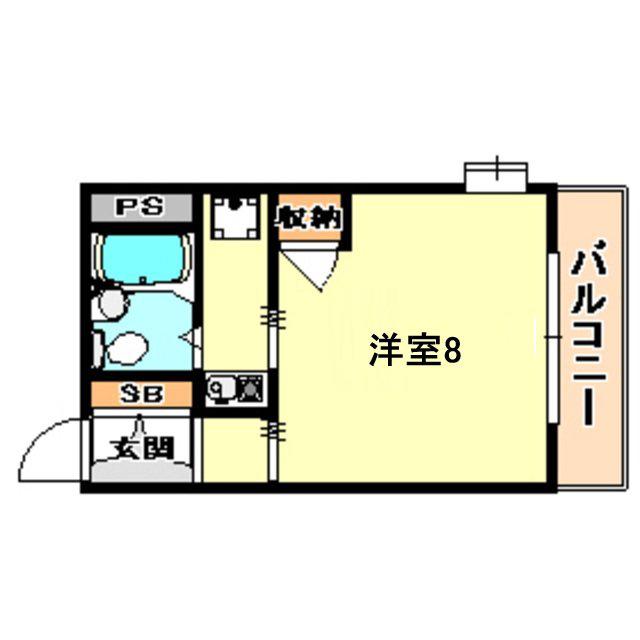 ジョイフル六甲V(1K/1階)の間取り写真