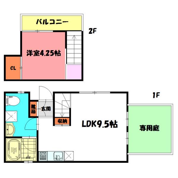 アジール・デュオ A棟(1LDK/1階)の間取り写真