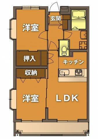 ヴィブレ大原(2LDK/3階)の間取り写真