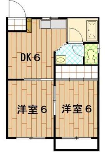 リーブN(2DK/1階)の間取り写真