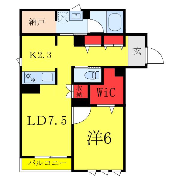 MAISON DU ARBRE(1LDK/2階)の間取り写真