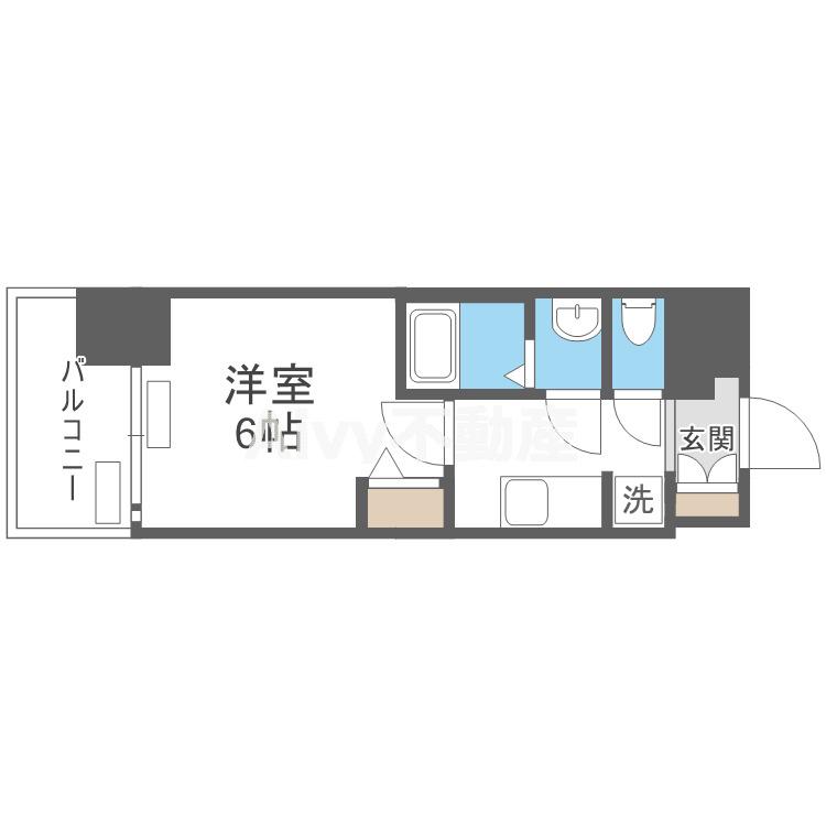 プレサンス南堀江(1K/9階)の間取り写真