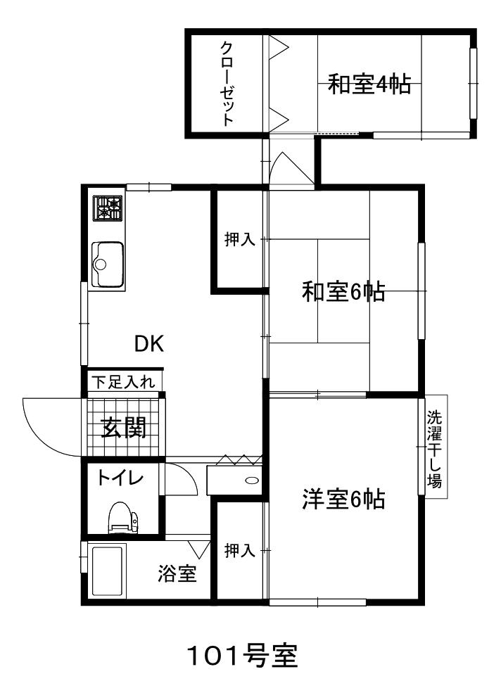 RECO TAMACHI(3K/1階)の間取り写真