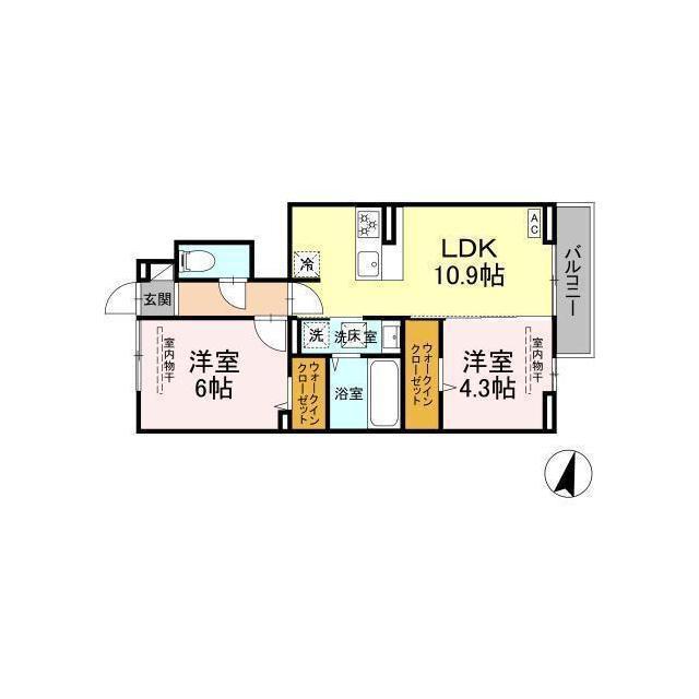 D-ROOM LC VILLAS(2LDK/1階)の間取り写真