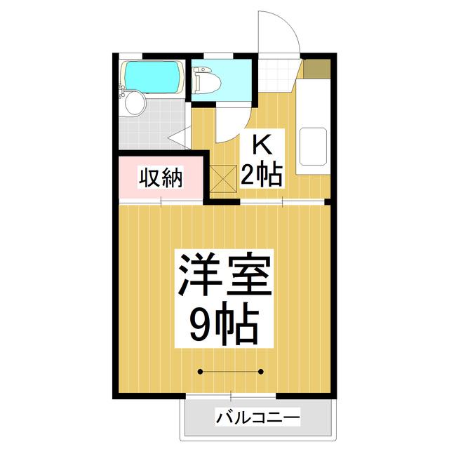 フラット柳町 II(1K/1階)の間取り写真