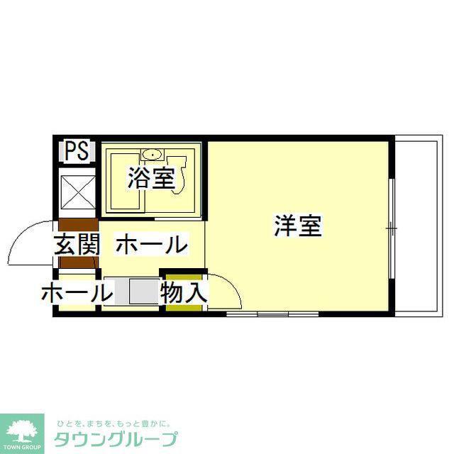 山康ビル(ワンルーム/4階)の間取り写真