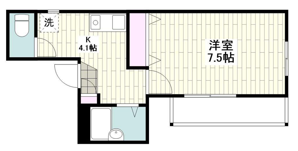 PLUMERIA COURT プルメリアコート(1K/2階)の間取り写真