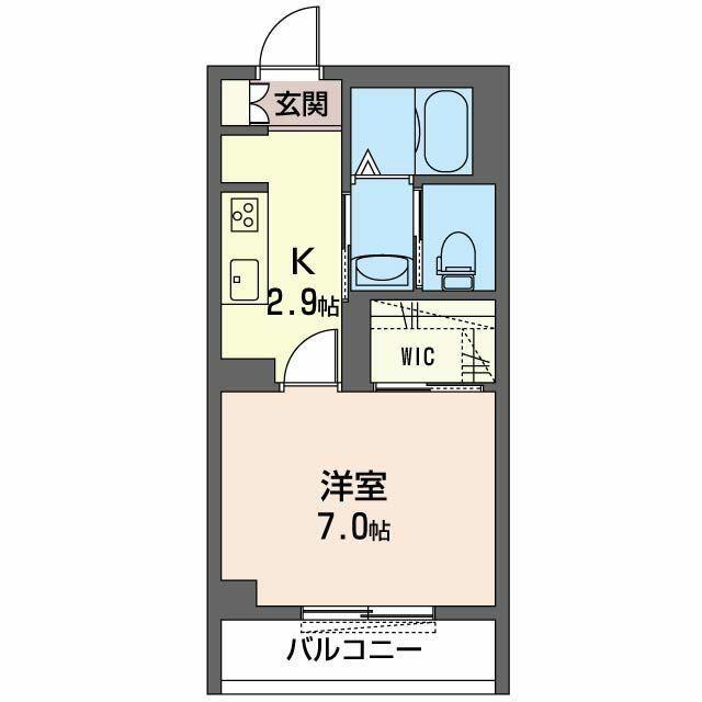 千葉都市モノレール 桜木駅(千葉) 徒歩13分 3階建 築4年(1K/2階)の間取り写真