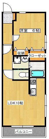 ベストナインイースト(1LDK/3階)の間取り写真