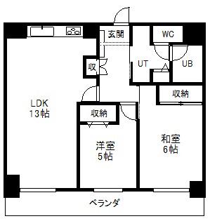 ストークマンション山鼻公園(2LDK/4階)の間取り写真