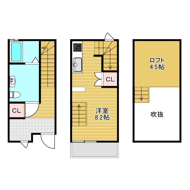 クラブメゾン川西中央(1K/1階)の間取り写真