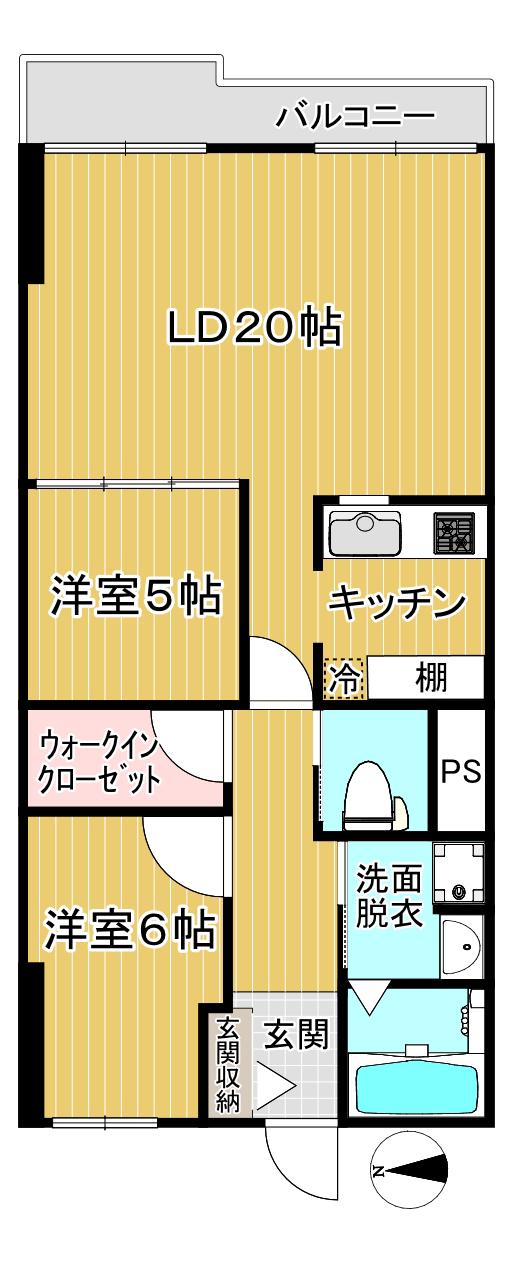 M・N池尻(2SLDK/2階)の間取り写真