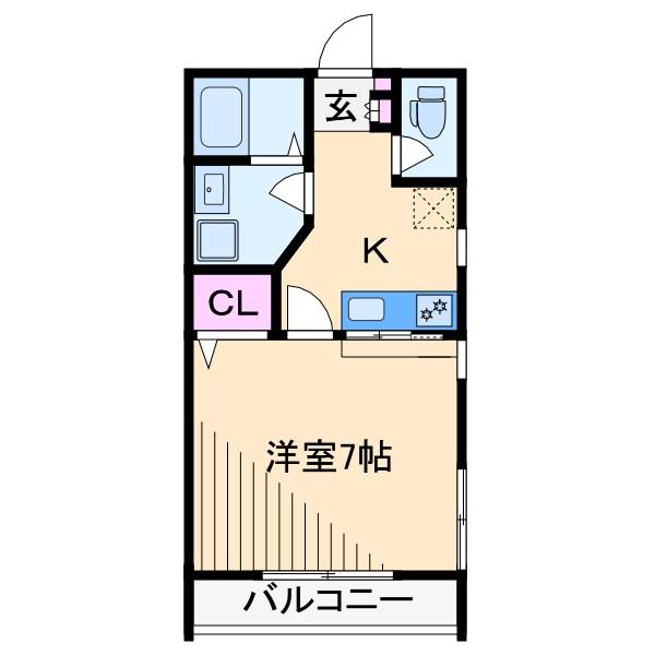 カワセミ荘(1K/2階)の間取り写真