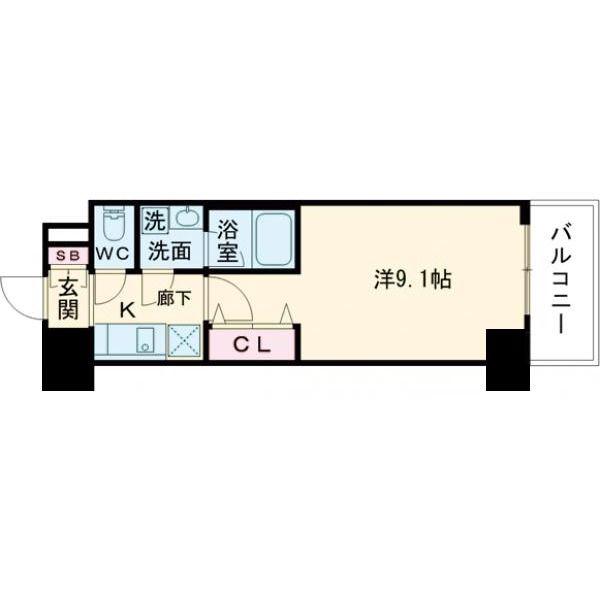 ベラジオ京都洛南グループ(1K/3階)の間取り写真