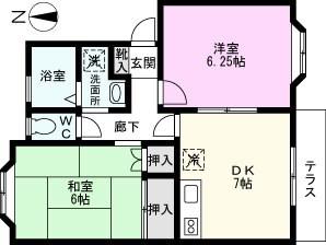 コーポラス和平II(2DK/1階)の間取り写真